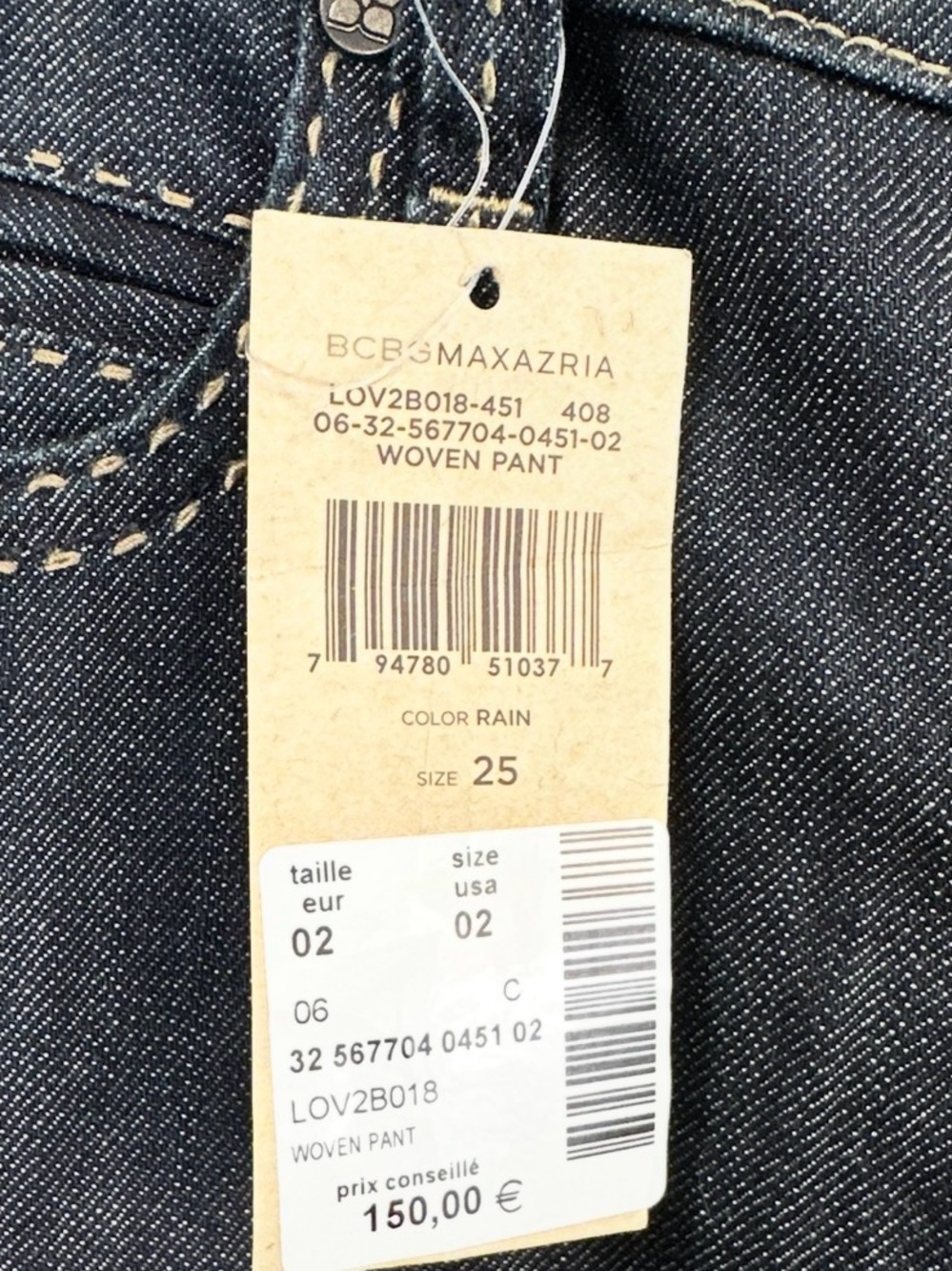 NWT BCBGMaxAzria Dark Blue Wide-Leg Jeans size 25 - Picture 4 of 6